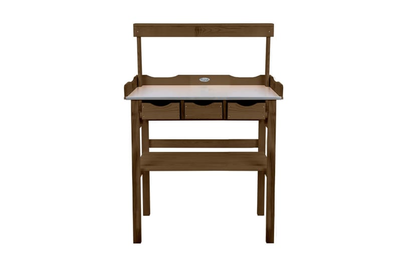 Esschert Design Planteringsbord med låda och hylla brun - Blomlåda & balkonglåda - Utomhuskruka