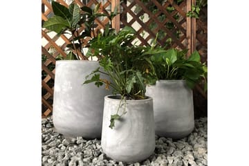 Fiberarmerade Krukor 2-pack - Grå - Inredning - Dekoration & inredningsdetaljer - Krukor & ytterkrukor - Utomhuskruka