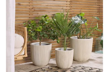 Kruka 44 x 44 x 48 cm beige CHIOS - Beige - Inredning - Dekoration & inredningsdetaljer - Krukor & ytterkrukor - Utomhuskruka