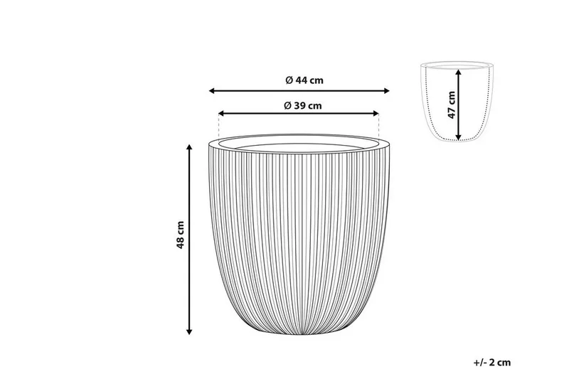 Kruka 44 x 44 x 48 cm grå CHIOS - Grå - Inredning - Dekoration & inredningsdetaljer - Krukor & ytterkrukor - Utomhuskruka