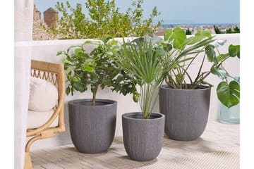 Kruka 44 x 44 x 48 cm grå CHIOS - Grå - Inredning - Dekoration & inredningsdetaljer - Krukor & ytterkrukor - Utomhuskruka