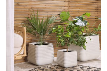 Kruka 50 x 50 x 49 cm vit PARIKIA - Vit - Inredning - Dekoration & inredningsdetaljer - Krukor & ytterkrukor - Utomhuskruka