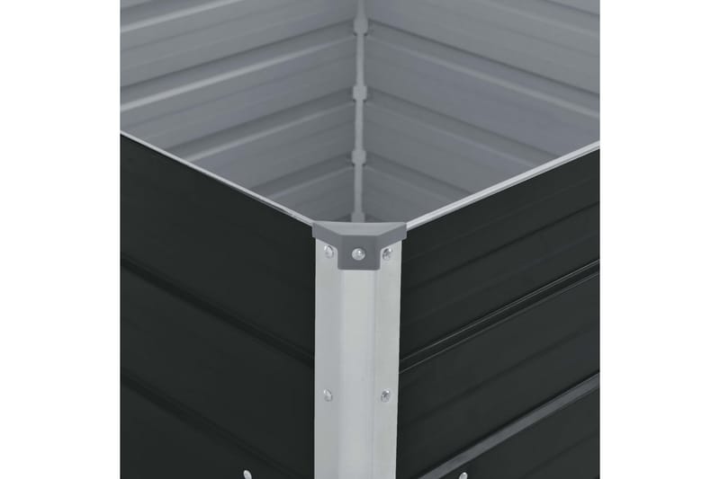 Odlingslåda 100x100x45 cm galvaniserat stål antracit - Grå - Utomhuskruka - Blomlåda & balkonglåda
