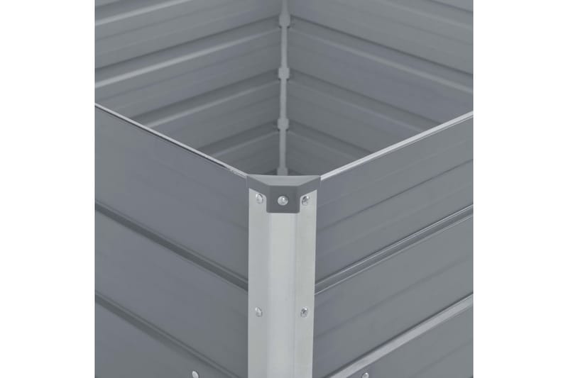 Odlingslåda 100x100x45 cm galvaniserat stål grå - Grå - Utomhuskruka - Blomlåda & balkonglåda