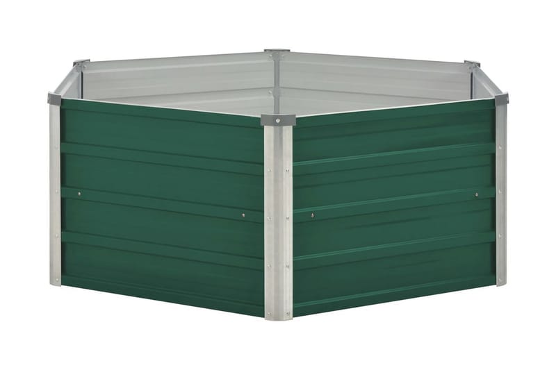 Odlingslåda 129x129x46 cm galvaniserat stål grön - Grön - Utomhuskruka - Blomlåda & balkonglåda