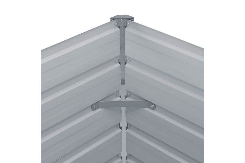 Odlingslåda 160x80x77 cm galvaniserad stål grå - Grå - Utomhuskruka - Blomlåda & balkonglåda