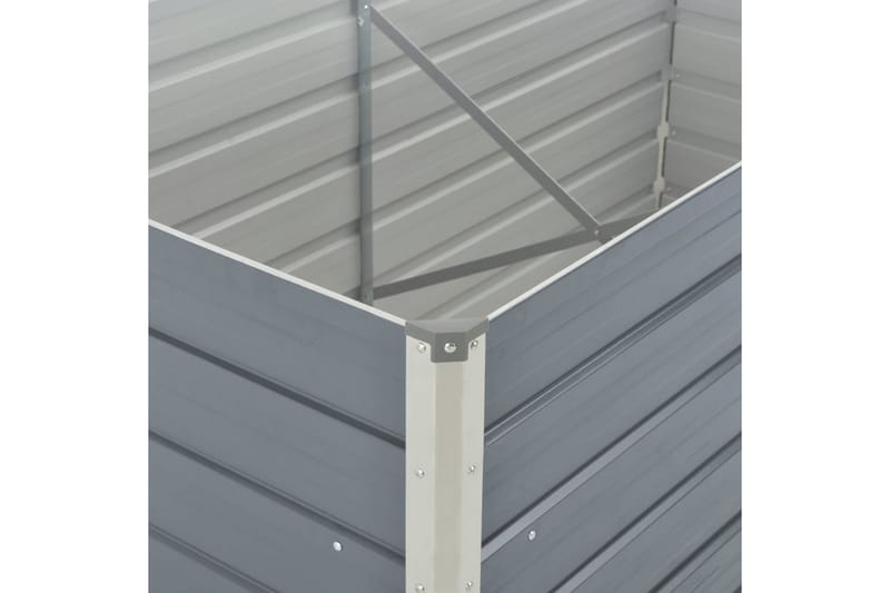 Odlingslåda 160x80x77 cm galvaniserad stål grå - Grå - Utomhuskruka - Blomlåda & balkonglåda