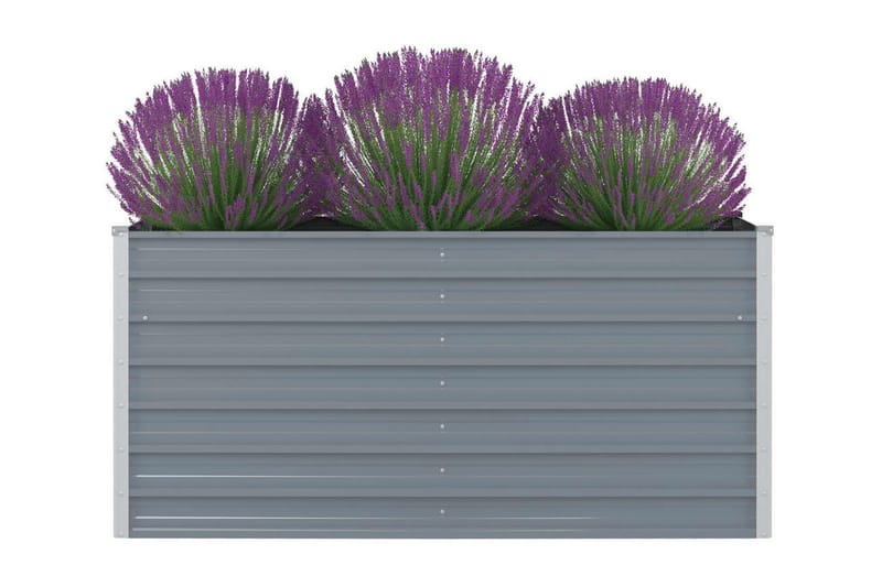 Odlingslåda 160x80x77 cm galvaniserad stål grå - Grå - Blomlåda & balkonglåda - Utomhuskruka