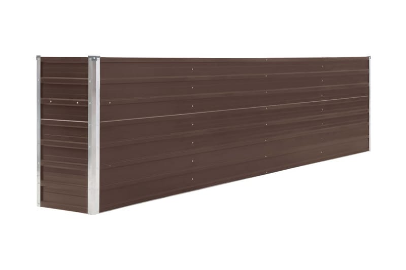 Odlingslåda 320x40x77 cm galvaniserat stål brun - Brun - Utomhuskruka - Blomlåda & balkonglåda