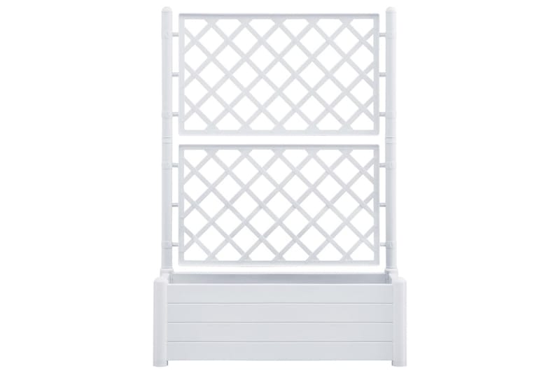 Odlingslåda med spaljé 100x43x142 cm PP vit - Vit - Utomhuskruka - Blomlåda & balkonglåda