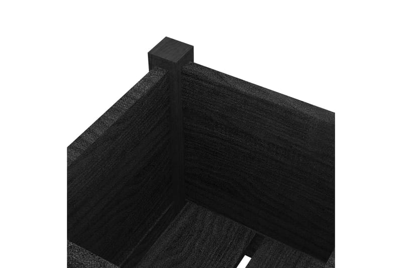 Odlingslåda svart 31x31x70 cm massiv furu - Svart - Blomlåda & balkonglåda - Utomhuskruka
