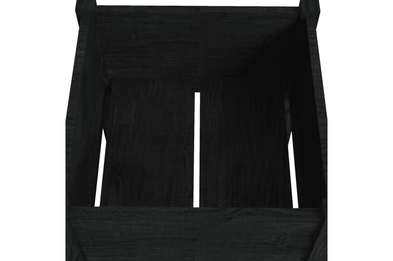 Odlingslåda svart 40x40x70 cm massiv furu - Svart - Utomhuskruka - Blomlåda & balkonglåda