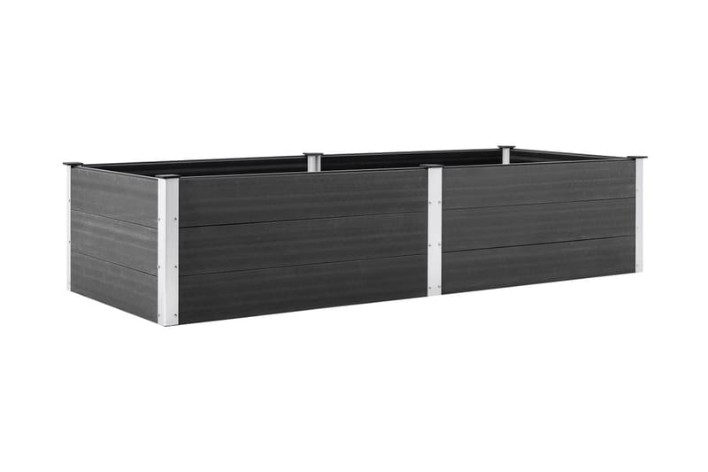 Odlingslåda upphöjd 250x100x54 cm WPC grå - Grå - Utomhuskruka - Blomlåda & balkonglåda