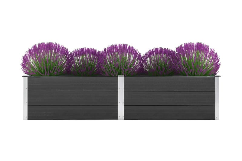 Odlingslåda upphöjd 250x50x54 cm WPC grå - Grå - Utomhuskruka - Blomlåda & balkonglåda