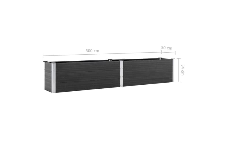 Odlingslåda upphöjd 300x50x54 cm WPC grå - Grå - Utomhuskruka - Blomlåda & balkonglåda