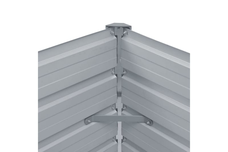 Odlingslåda upphöjd galvaniserat stål 100x40x77 cm grå - Grå - Utomhuskruka - Blomlåda & balkonglåda