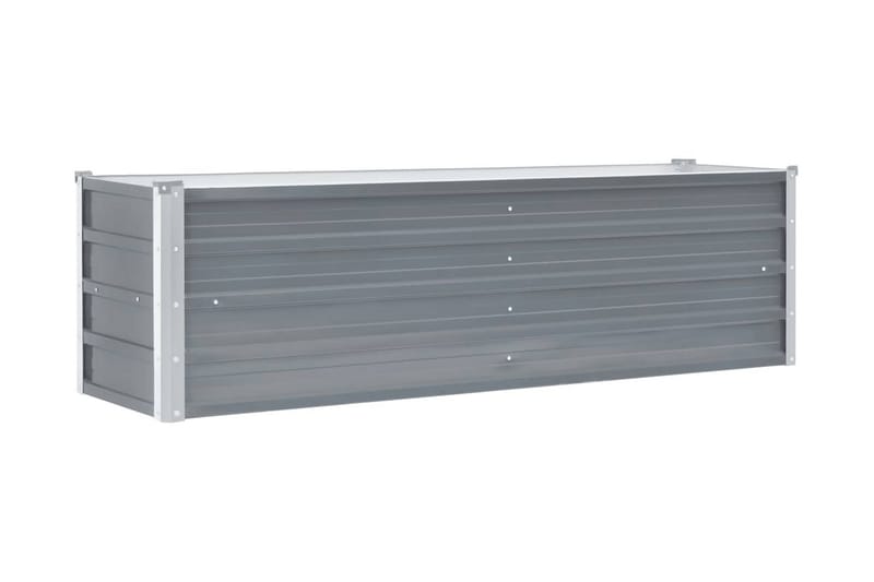 Odlingslåda upphöjd galvaniserat stål 160x40x45 cm grå - Grå - Utomhuskruka - Blomlåda & balkonglåda