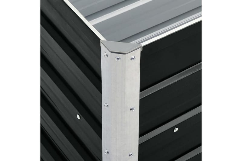 Odlingslåda upphöjd galvaniserat stål 240x40x77 cm antracit - Grå - Utomhuskruka - Blomlåda & balkonglåda