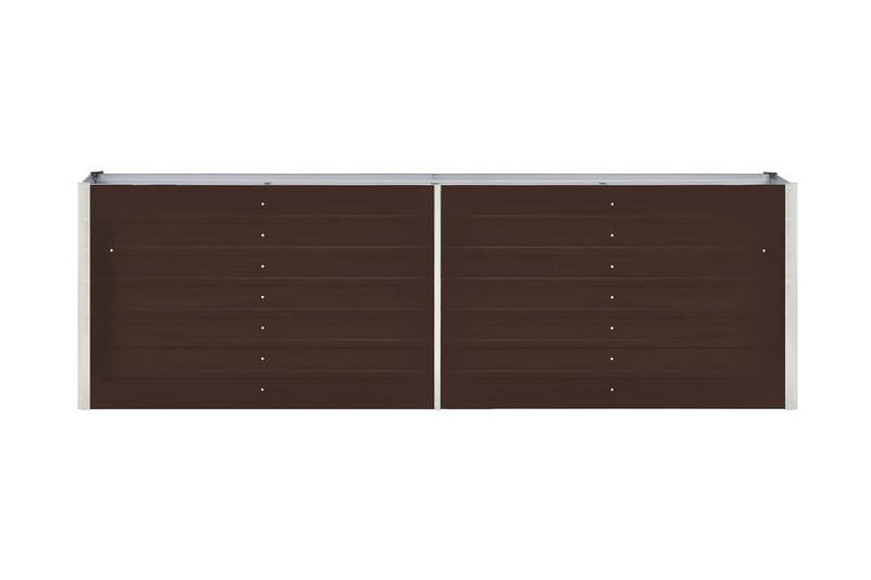 Odlingslåda upphöjd galvaniserat stål 240x40x77 cm brun - Brun - Utomhuskruka - Blomlåda & balkonglåda