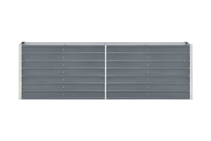 Odlingslåda upphöjd galvaniserat stål 240x40x77 cm grå - Grå - Blomlåda & balkonglåda - Utomhuskruka