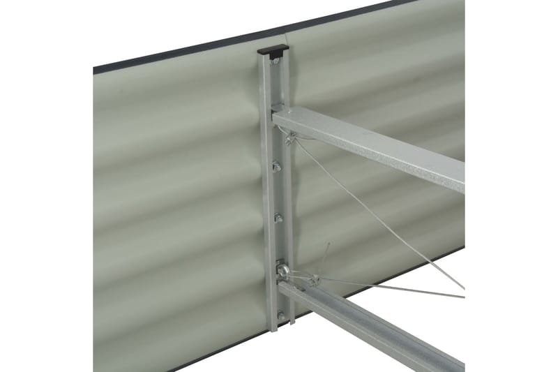 Odlingslåda upphöjd galvaniserat stål 240x80x44 cm grå - Grå - Utomhuskruka - Blomlåda & balkonglåda