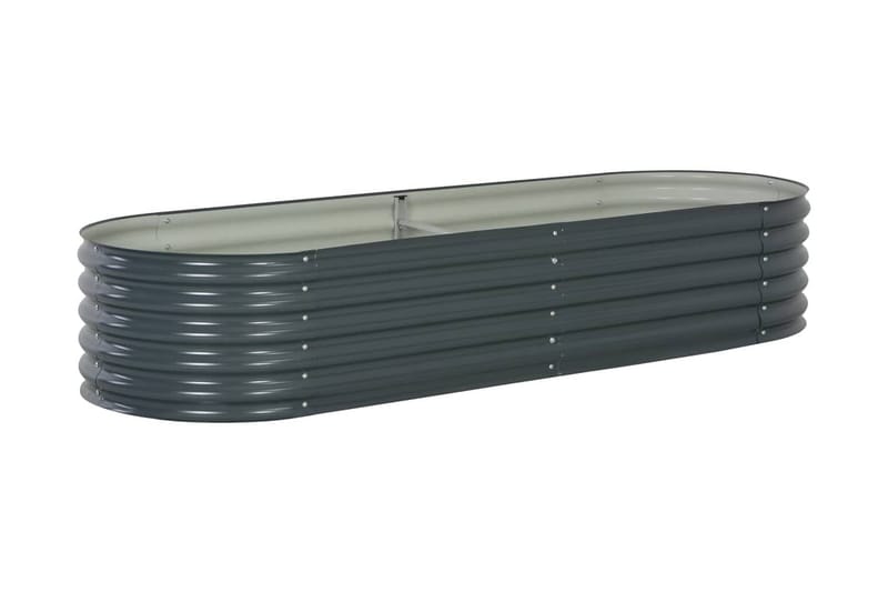 Odlingslåda upphöjd galvaniserat stål 240x80x44 cm grå - Grå - Blomlåda & balkonglåda - Utomhuskruka