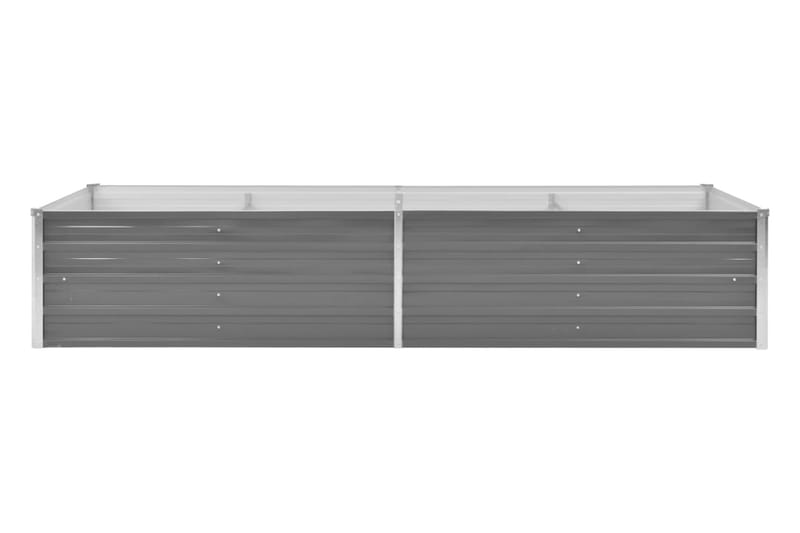 Odlingslåda upphöjd galvaniserat stål 240x80x45 cm grå - Grå - Utomhuskruka - Blomlåda & balkonglåda