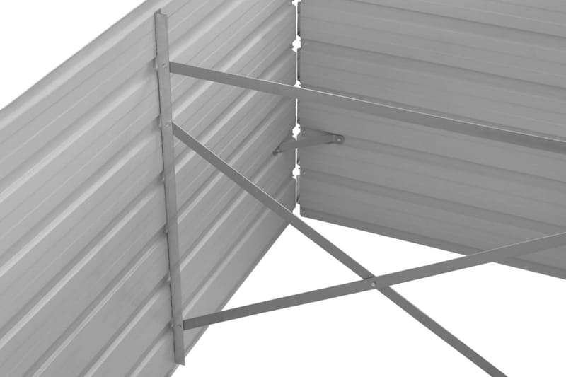 Odlingslåda upphöjd galvaniserat stål 240x80x45 cm grå - Grå - Utomhuskruka - Blomlåda & balkonglåda