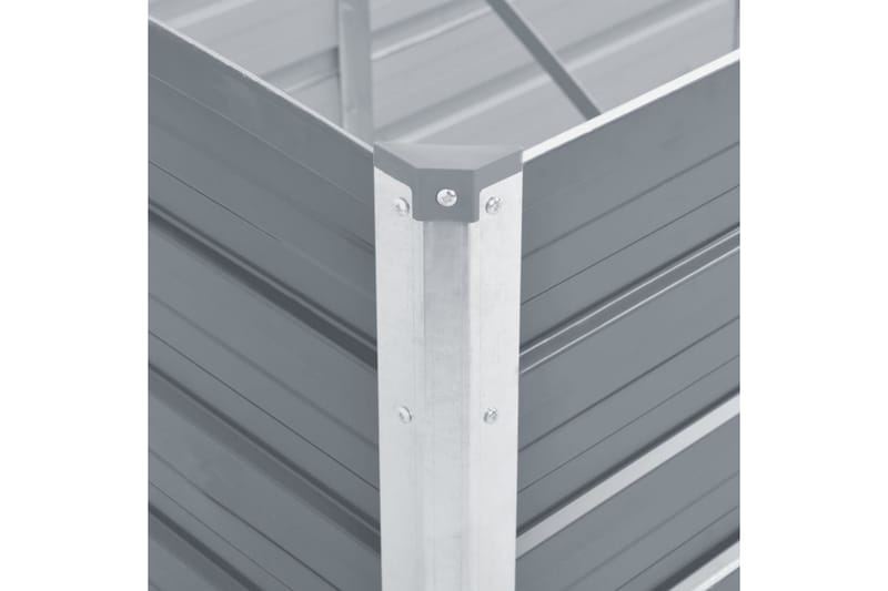 Odlingslåda upphöjd galvaniserat stål 240x80x77 cm grå - Grå - Utomhuskruka - Blomlåda & balkonglåda