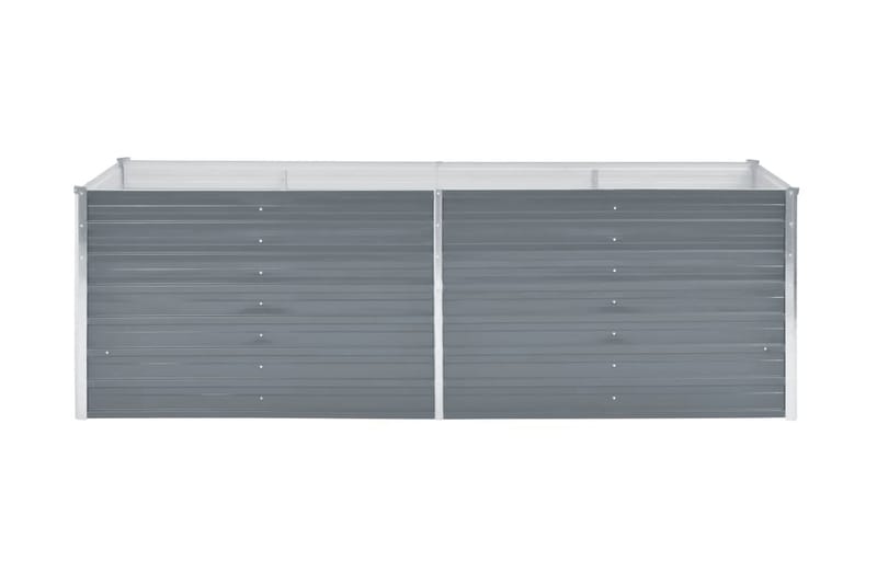 Odlingslåda upphöjd galvaniserat stål 240x80x77 cm grå - Grå - Utomhuskruka - Blomlåda & balkonglåda