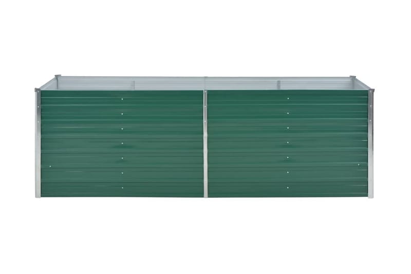 Odlingslåda upphöjd galvaniserat stål 240x80x77 cm grön - Grön - Utomhuskruka - Blomlåda & balkonglåda