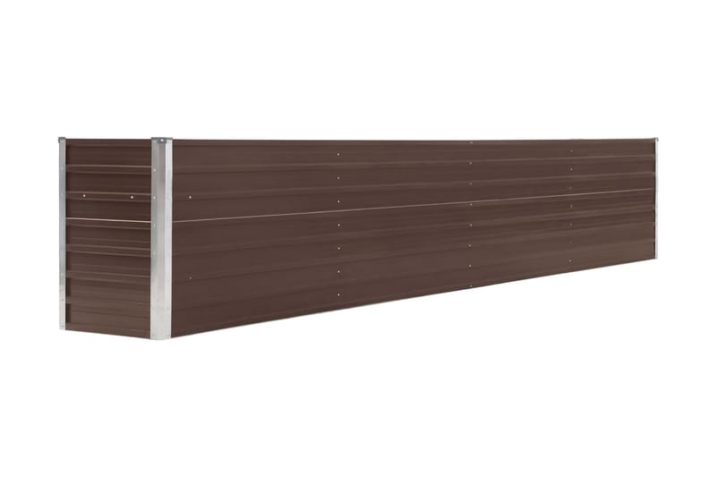 Odlingslåda upphöjd galvaniserat stål 320x40x45 cm brun - Brun - Utomhuskruka - Blomlåda & balkonglåda