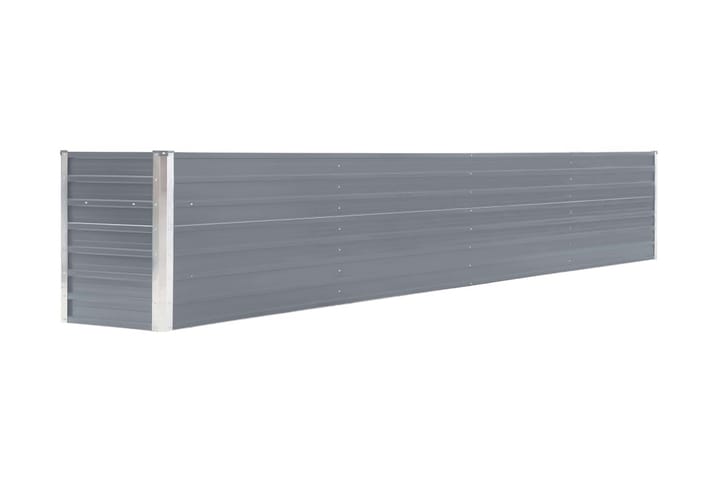 Odlingslåda upphöjd galvaniserat stål 320x40x45 cm grå - Grå - Blomlåda & balkonglåda - Utomhuskruka
