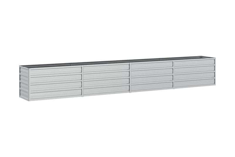 Odlingslåda upphöjd galvaniserat stål 320x40x45 cm silver - Silver - Blomlåda & balkonglåda - Utomhuskruka