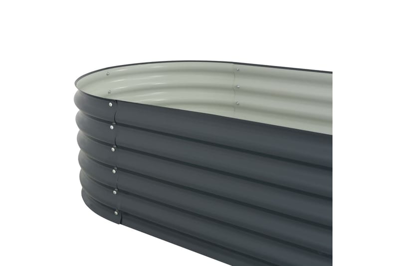 Odlingslåda upphöjd galvaniserat stål 320x80x44 cm grå - Grå - Blomlåda & balkonglåda - Utomhuskruka