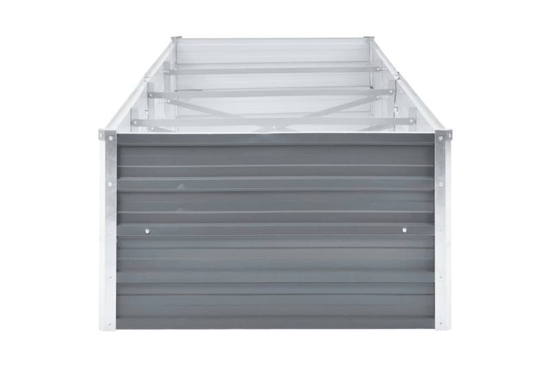Odlingslåda upphöjd galvaniserat stål 320x80x45 cm grå - Grå - Utomhuskruka - Blomlåda & balkonglåda
