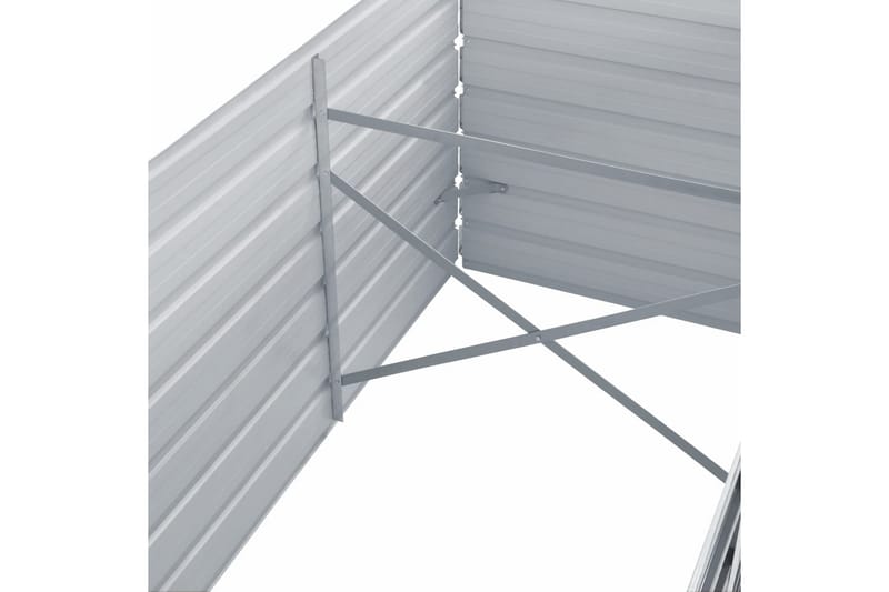 Odlingslåda upphöjd galvaniserat stål 320x80x77 cm grå - Grå - Utomhuskruka - Blomlåda & balkonglåda