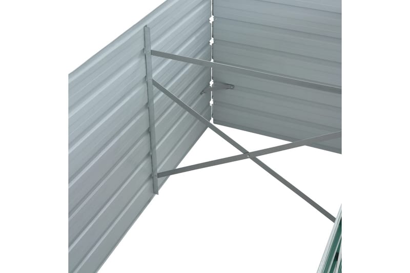 Odlingslåda upphöjd galvaniserat stål 320x80x77 cm grön - Grön - Utomhuskruka - Blomlåda & balkonglåda