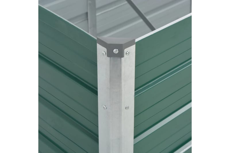 Odlingslåda upphöjd galvaniserat stål 320x80x77 cm grön - Grön - Utomhuskruka - Blomlåda & balkonglåda