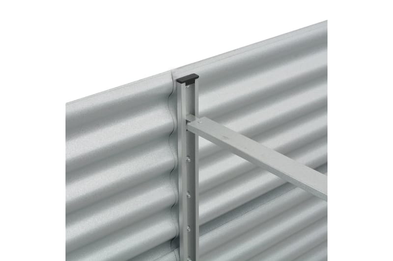 Odlingslåda upphöjd galvaniserat stål 320x80x81 cm silver - Silver - Utomhuskruka - Blomlåda & balkonglåda