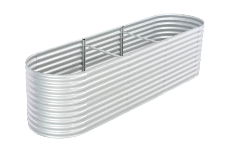Odlingslåda upphöjd galvaniserat stål 320x80x81 cm silver - Silver - Blomlåda & balkonglåda - Utomhuskruka