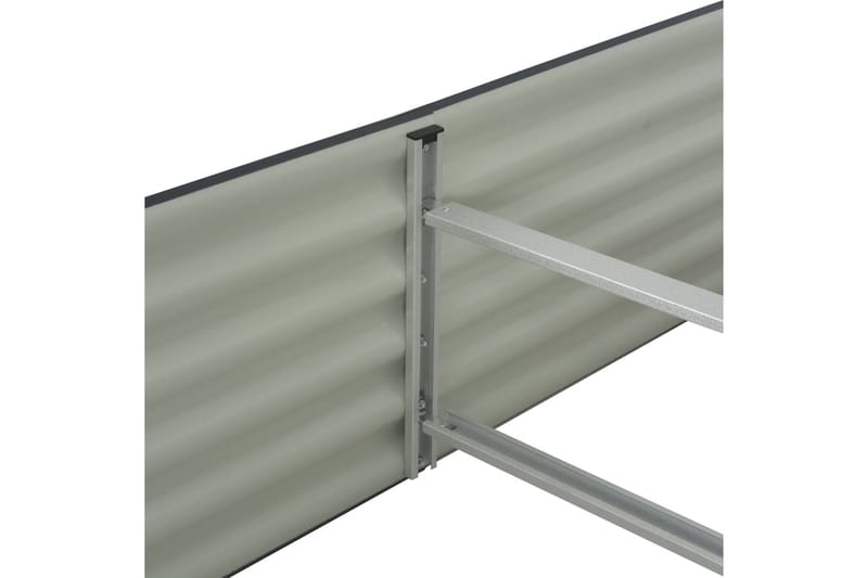 Odlingslåda upphöjd galvaniserat stål 400x80x44 cm grå - Grå - Utomhuskruka - Blomlåda & balkonglåda