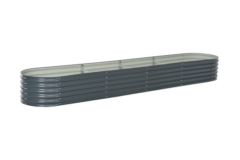 Odlingslåda upphöjd galvaniserat stål 400x80x44 cm grå - Grå - Blomlåda & balkonglåda - Utomhuskruka