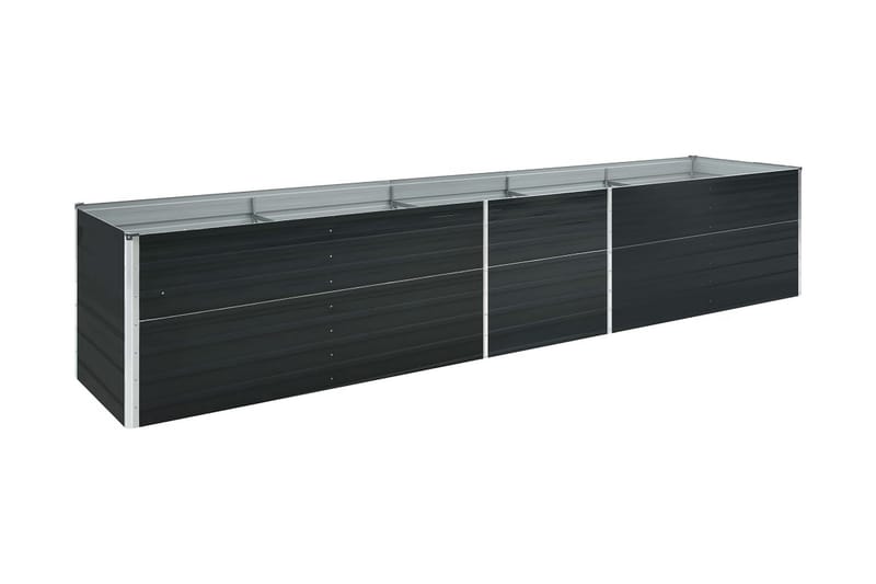 Odlingslåda upphöjd galvaniserat stål 400x80x45 cm antracit - Grå - Utomhuskruka - Blomlåda & balkonglåda