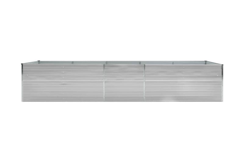 Odlingslåda upphöjd galvaniserat stål 400x80x45 cm grå - Grå - Blomlåda & balkonglåda - Utomhuskruka