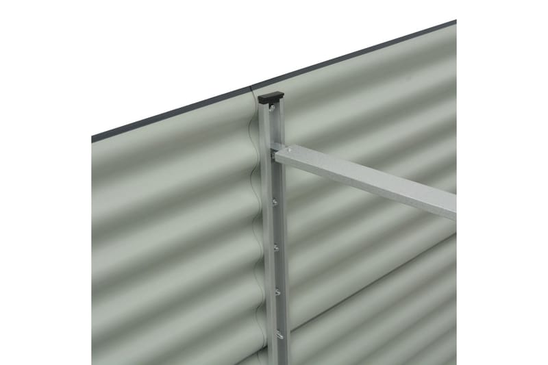 Odlingslåda upphöjd galvaniserat stål 400x80x81 cm grå - Grå - Utomhuskruka - Blomlåda & balkonglåda