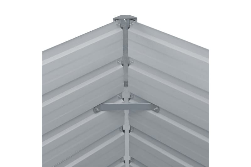 Odlingslåda upphöjd galvaniserat stål 480x80x45 cm grå - Grå - Utomhuskruka - Blomlåda & balkonglåda