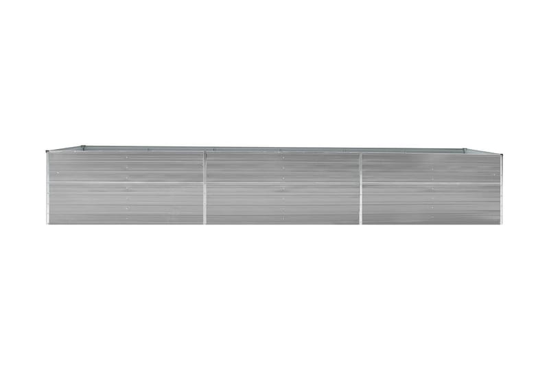 Odlingslåda upphöjd galvaniserat stål 480x80x45 cm grå - Grå - Utomhuskruka - Blomlåda & balkonglåda