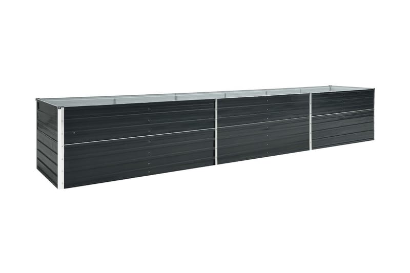 Odlingslåda upphöjd galvaniserat stål 480x80x77 cm antracit - Grå - Utomhuskruka - Blomlåda & balkonglåda