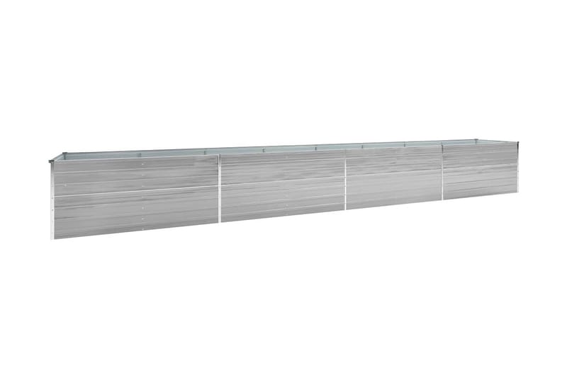 Odlingslåda upphöjd galvaniserat stål 600x80x45 cm grå - Grå - Blomlåda & balkonglåda - Utomhuskruka